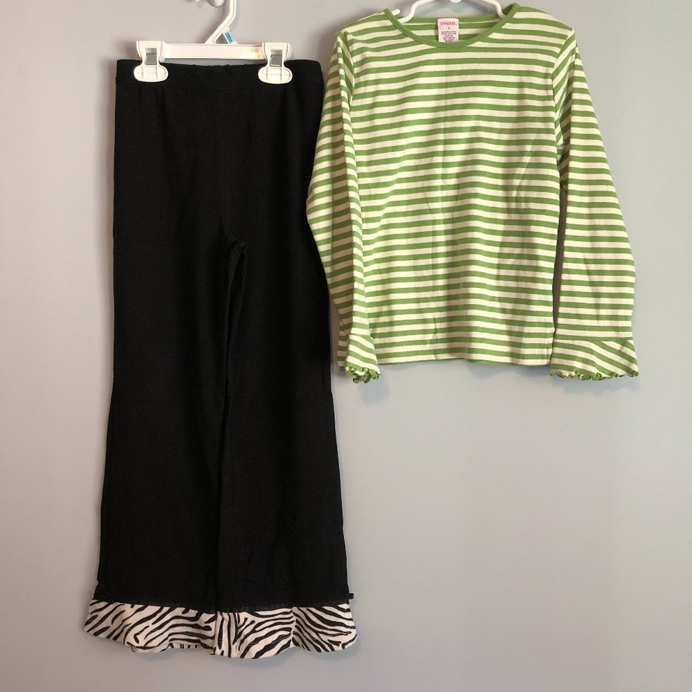 Gymboree Mod Zebra 7 stripe t-shirt and yoga pants